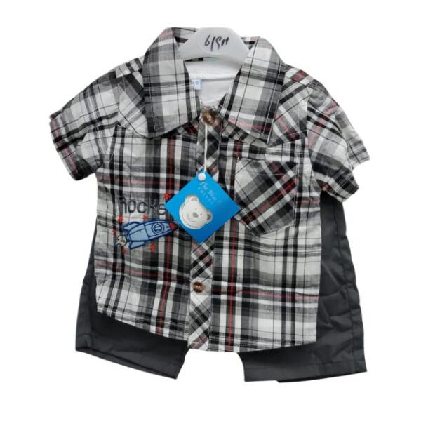 Plaid Shirt and Shorts Set for Boys - Image 2