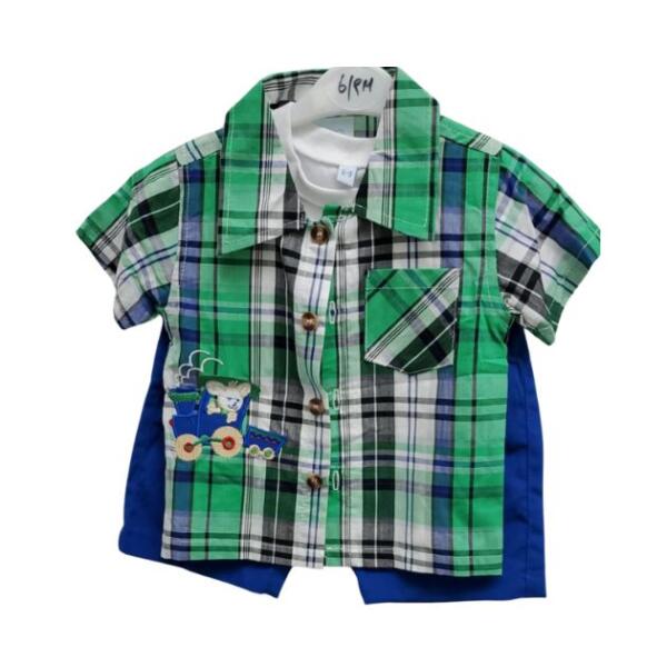 Plaid Shirt and Shorts Set for Boys - Image 3