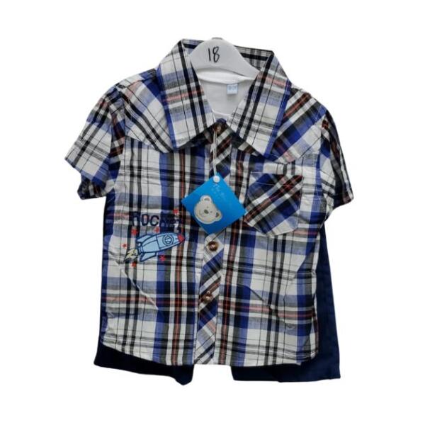 Plaid Shirt and Shorts Set for Boys - Image 4