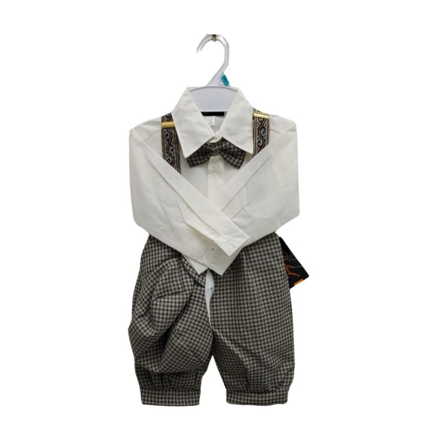 Embroidered Shirt and Plaid Shorts Set for Baby Boys
