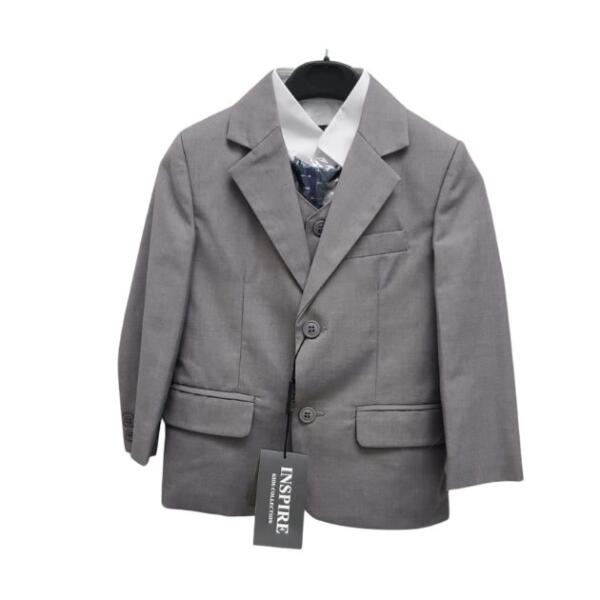 Grey 3-Piece Suit for Boys