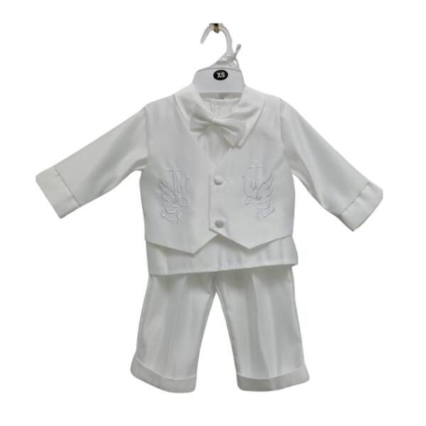 White Christening Outfit for Baby Boys - Image 2