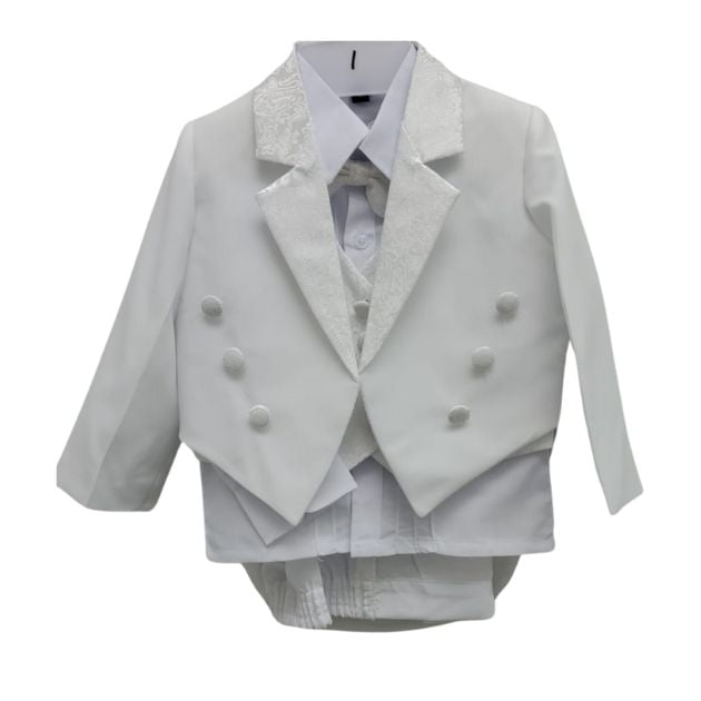 White Classic Tuxedo for Baby Boys