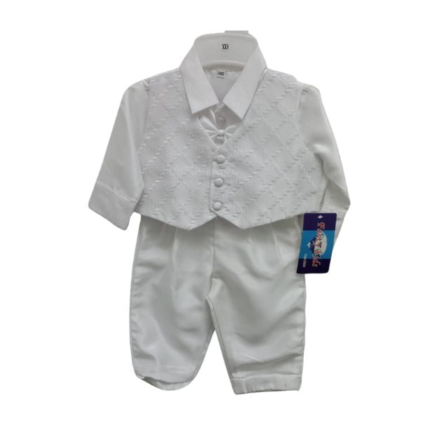 White Waistcoat and Pants Set for Baby Boys