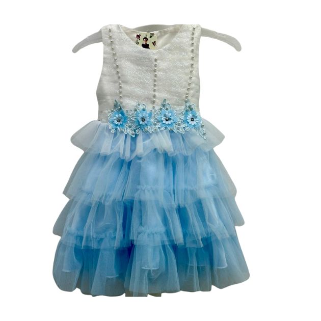 Celestial Blue Ruffle Dress