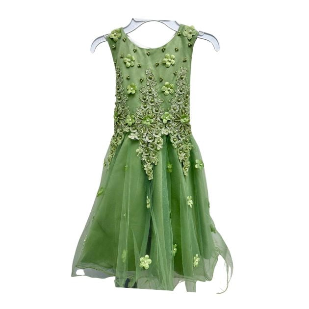 Emerald Green Floral Tutu Dress