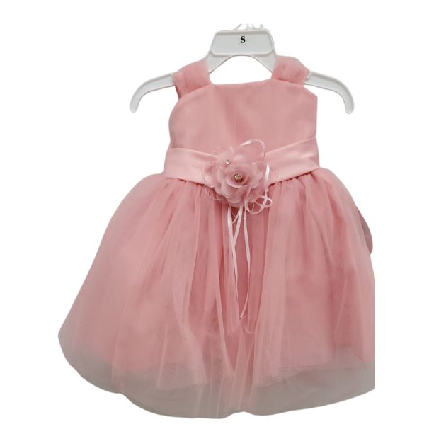 Pink Satin and Tulle Baby Girl Dress
