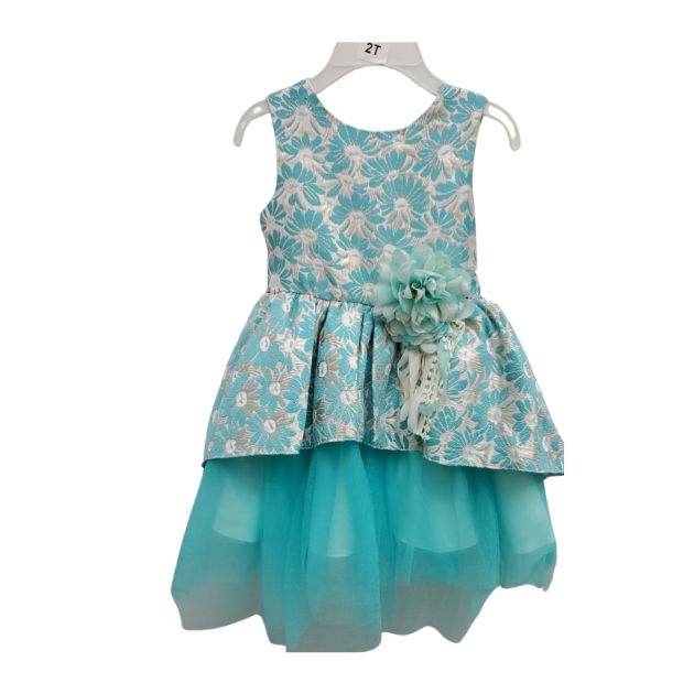 Turquoise Floral Tutu Dress